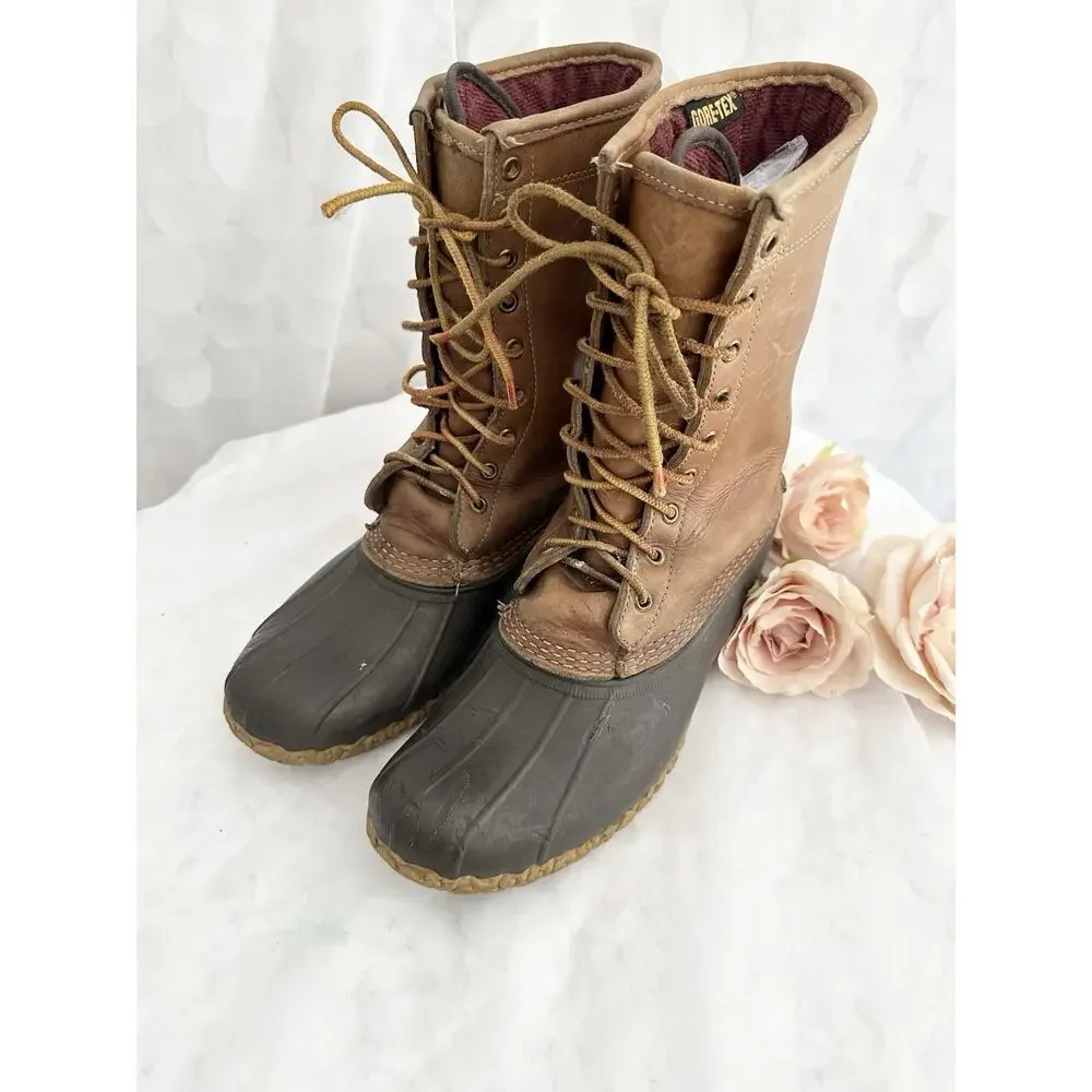 LL Bean Gore Tex Thinsulate Duck Boots Men 10 M Brown Hunting